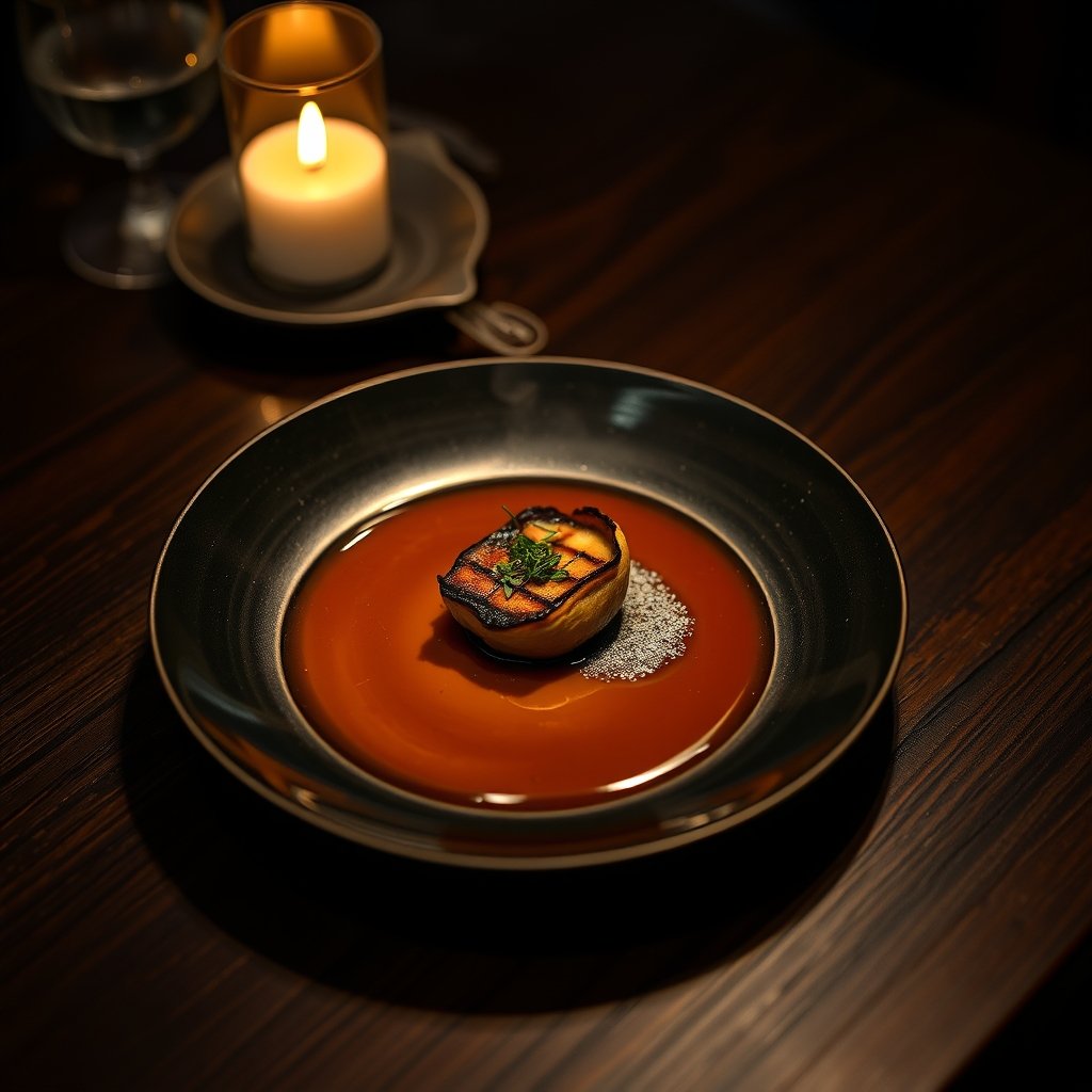 A plated course from the tasting menu