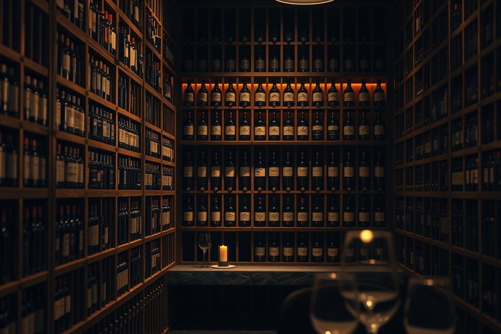 The wine wall beside the cellar room